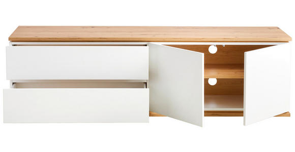 LOWBOARD Weiß, Eiche Artisan  - Schwarz/Weiß, Design, Holzwerkstoff/Kunststoff (184/54/42cm) - Xora
