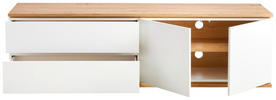 LOWBOARD Weiß, Eiche Artisan  - Schwarz/Weiß, Design, Holzwerkstoff/Kunststoff (184/54/42cm) - Xora