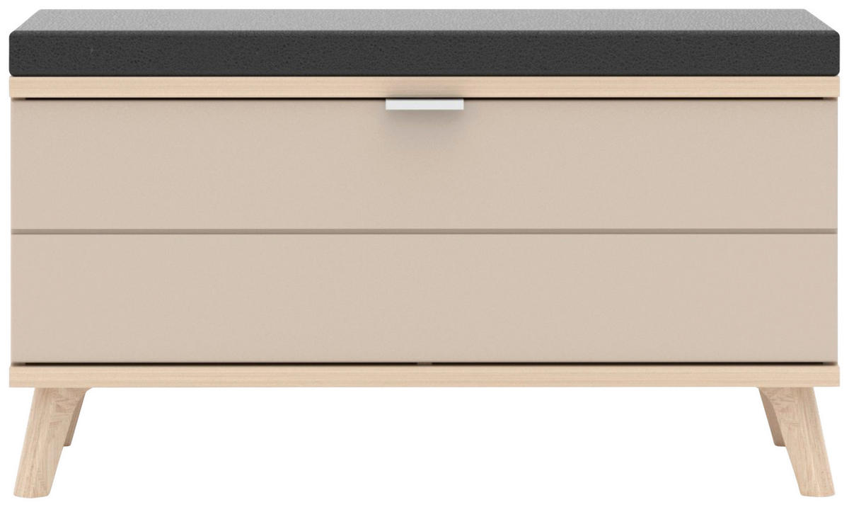 GARDEROBENBANK 90/51/38 cm  - Chromfarben/Kaschmir, Design, Holzwerkstoff/Textil (90/51/38cm) - Stylife