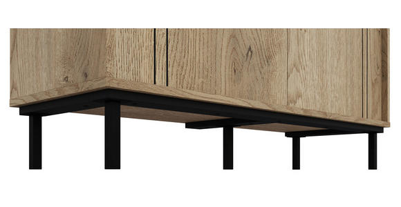 KOMMODE in 81,8/108/37 cm - Eichefarben/Schwarz, MODERN, Holzwerkstoff/Kunststoff (81,8/108/37cm) - Carryhome