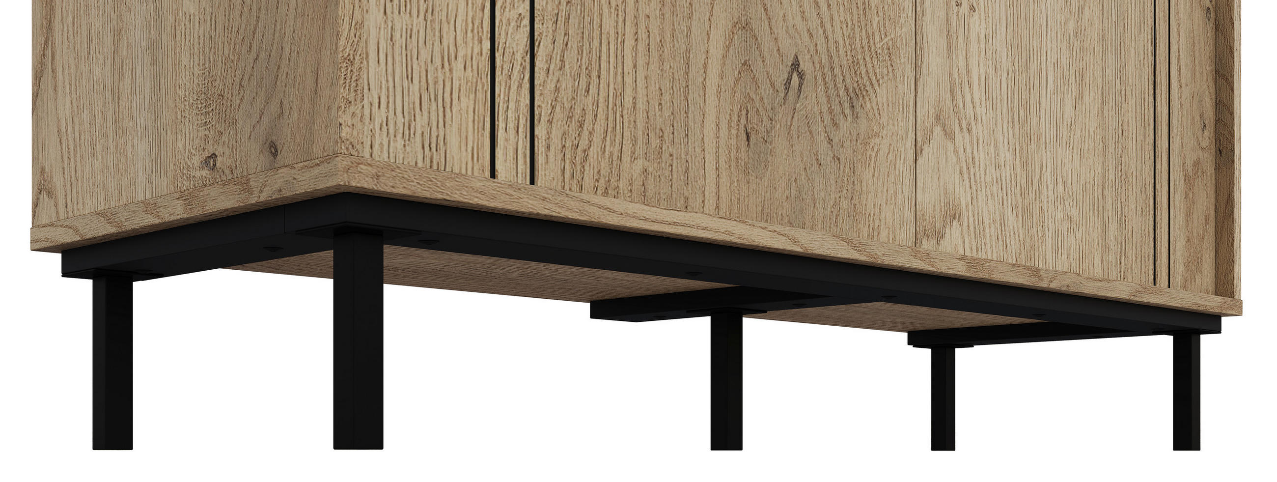KOMMODE  in 81,8/108/37 cm  - Eichefarben/Schwarz, MODERN, Holzwerkstoff/Kunststoff (81,8/108/37cm) - Carryhome