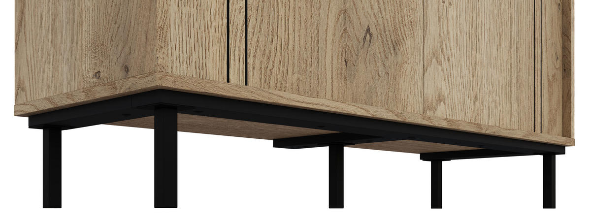 KOMMODE  in 81,8/108/37 cm  - Eichefarben/Schwarz, MODERN, Holzwerkstoff/Kunststoff (81,8/108/37cm) - Carryhome