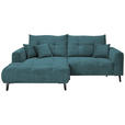 ECKSOFA  in Cord Petrol  175/250 cm  - Petrol/Schwarz, KONVENTIONELL, Textil/Metall (175/250cm) - Carryhome