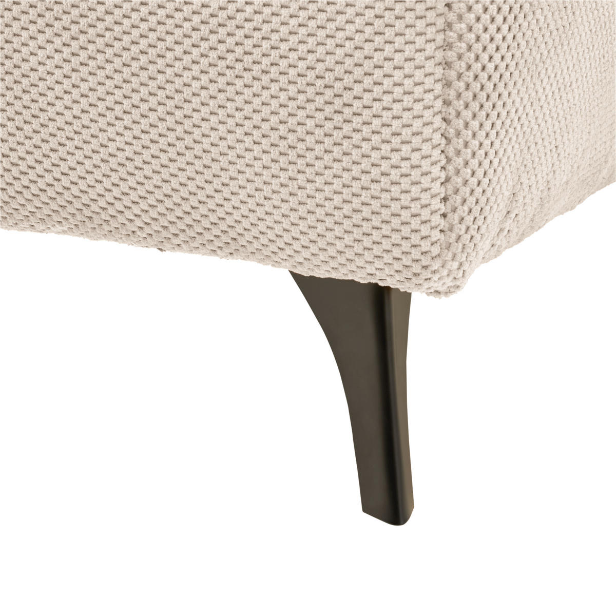 ECKSOFA in Struktur, Plüsch Beige  - Beige/Schwarz, Design, Textil/Metall (287/197cm) - Stylife