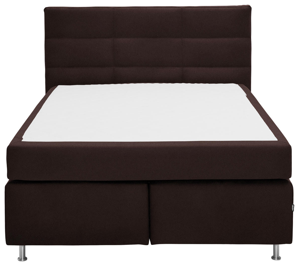 BOXSPRINGBETT 140/200 cm  in Dunkelbraun  - Dunkelbraun/Alufarben, KONVENTIONELL, Textil/Metall (140/200cm) - Dieter Knoll