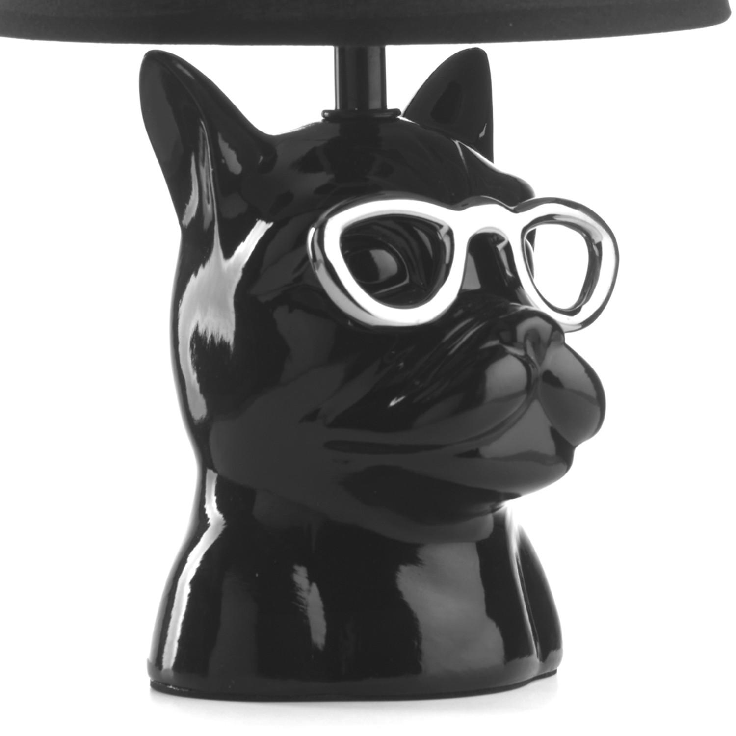 STOLNÍ LAMPA, E14, 18/29 cm  - černá, Trend, textil/keramika (18/29cm)