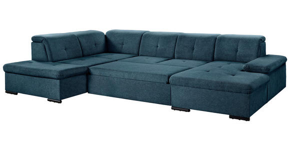 WOHNLANDSCHAFT  in Chenille Dunkelblau  - Dunkelblau/Grau, KONVENTIONELL, Kunststoff/Textil (188/340/240cm) - Carryhome