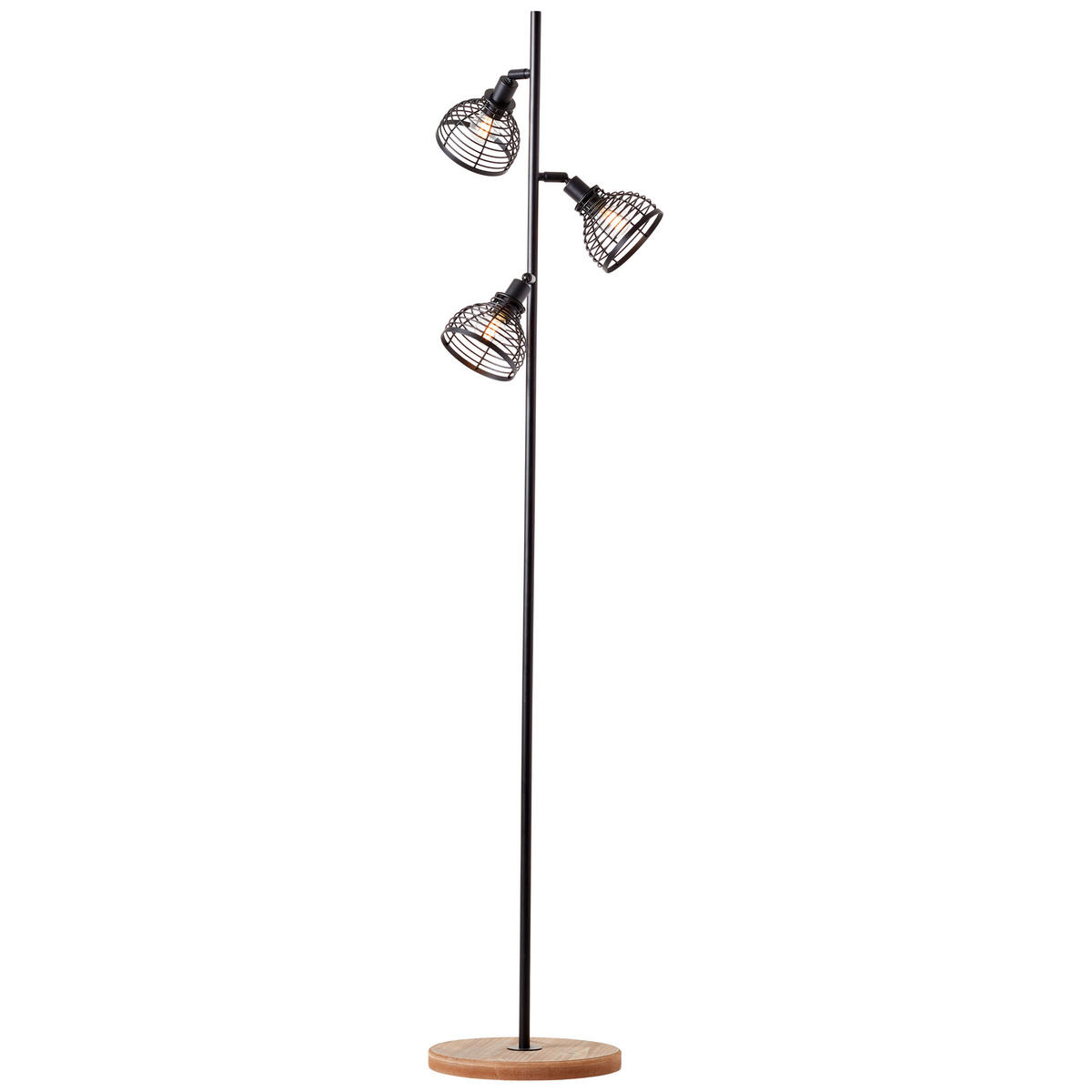 STEHLEUCHTE 20/153,5 cm    - Schwarz, Natur, Holz/Metall (20/153,5cm) - Brilliant