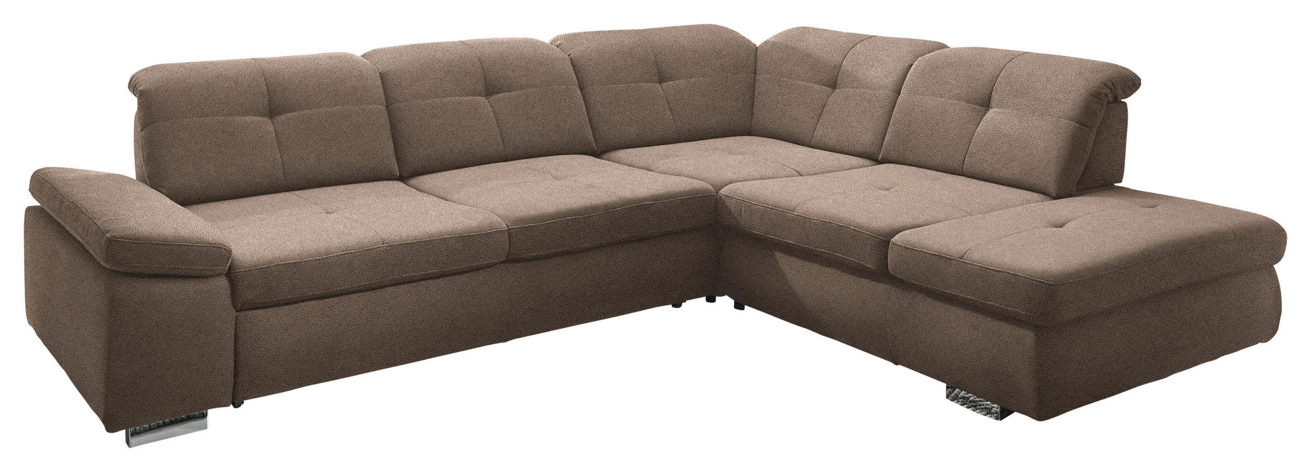 ECKSOFA  in Mikrofaser Sandfarben  312/260 cm  - Sandfarben/Chromfarben, Design, Textil/Metall (312/260cm) - Beldomo Style