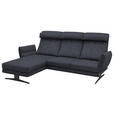 ECKSOFA  in Flachgewebe Grau  176-217/279-327 cm  - Schwarz/Grau, Design, Textil/Metall (176-217/279-327cm) - Dieter Knoll