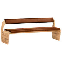 SITZBANK 227/84/70 cm  in Eichefarben, Cognac  - Eichefarben/Cognac, Natur, Leder/Holz (227/84/70cm) - Voglauer