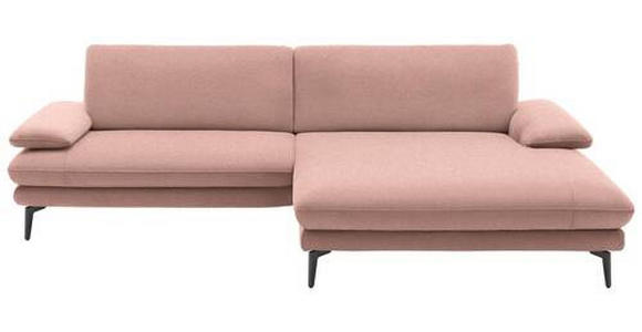 ECKSOFA Rosa Webstoff - Schwarz/Rosa, Design, Textil/Metall (284/184cm) - Dieter Knoll