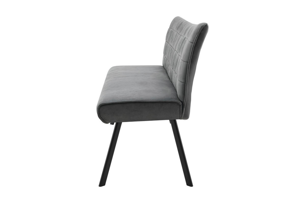 STUHL-SET  in Stahl Mikrofaser  - Anthrazit, MODERN, Textil/Metall (161/90/63cm) - MID.YOU