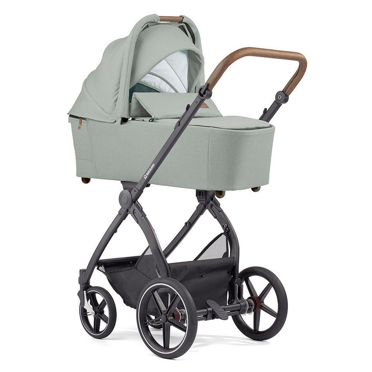 KINDERWAGENSET FX4 Swing Set  - Schwarz/Mintgrün, Basics, Textil (100/55/130cm) - Gesslein