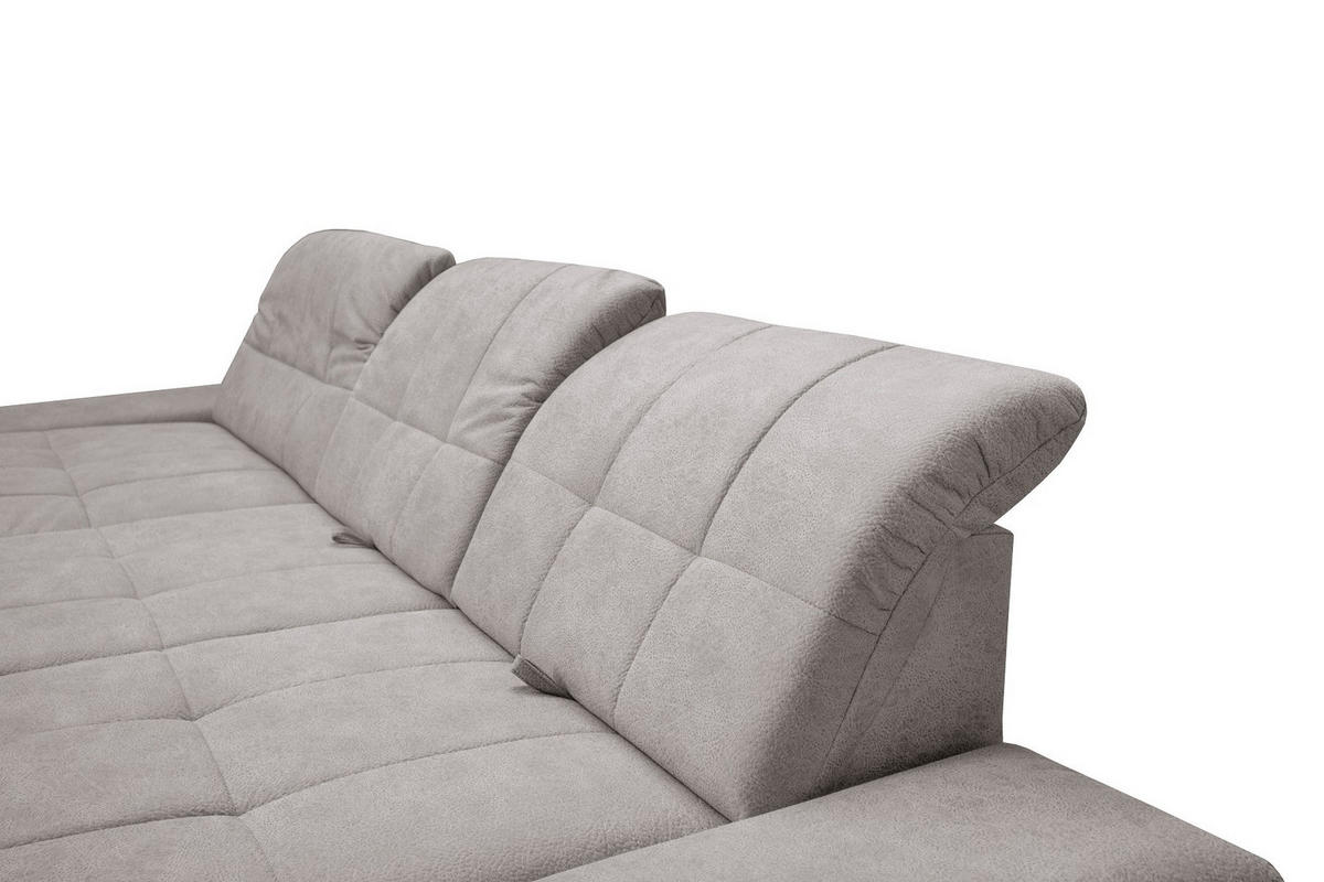 SAROKGARNITÚRA textil szürke  - krómszínű/szürke, Basics, textil/fém (198/340cm) - Xora