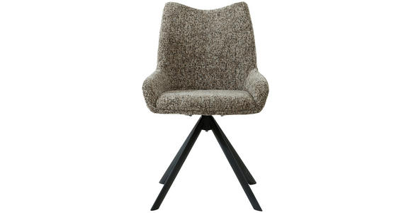 STUHL in Eisen Chenille Metall, Textil - Schwarz/Braun, Design, Textil/Metall (55/89/61cm) - Ambia Home