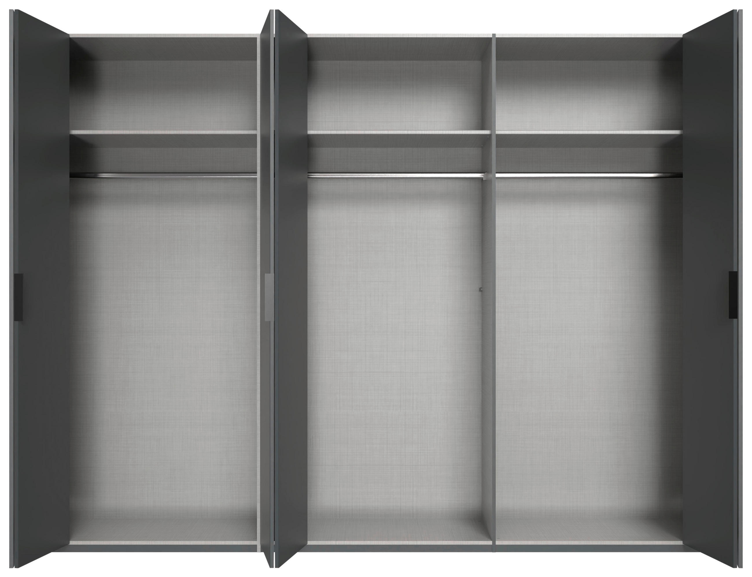 FALTTÜRENSCHRANK in Graphitfarben - Schwarz/Graphitfarben, Design, Holzwerkstoff (300/216/58cm) - Boxxx