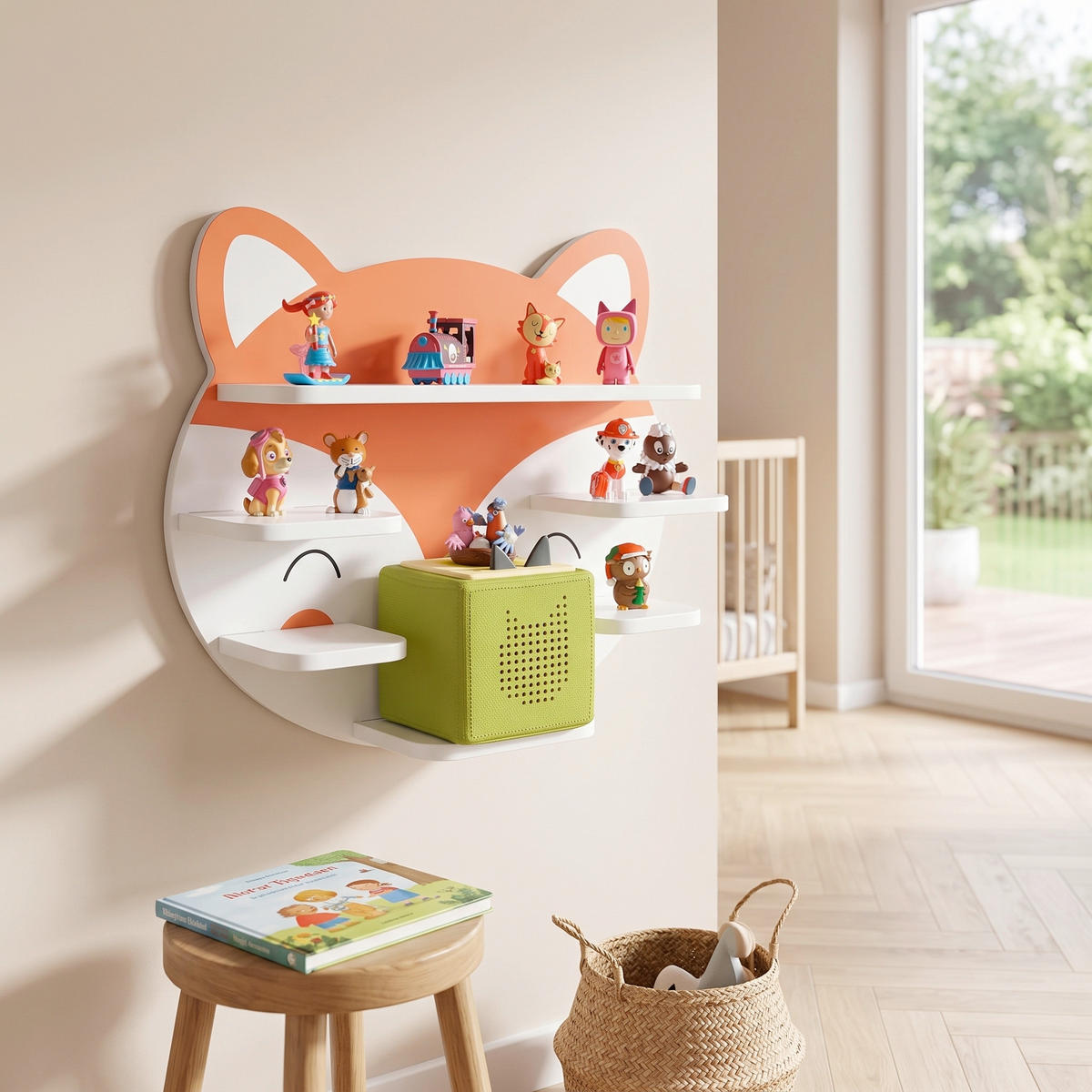 REGAL FÜR TONIBOX UND FIGUREN 45/42/12 cm  - Orange/Weiß, Basics, Holzwerkstoff (45/42/12cm) - Kesper