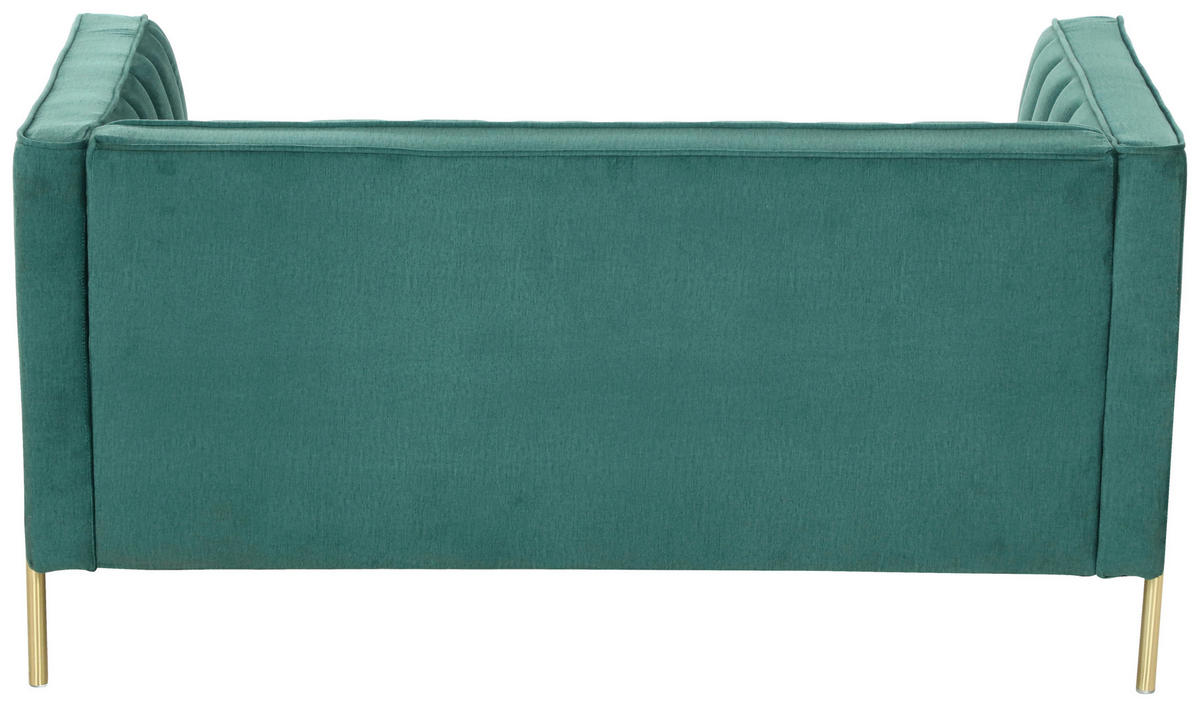 2-SITZER-SOFA Samt Grün  - Goldfarben/Grün, Design, Textil/Metall (144/75/85cm) - Livetastic