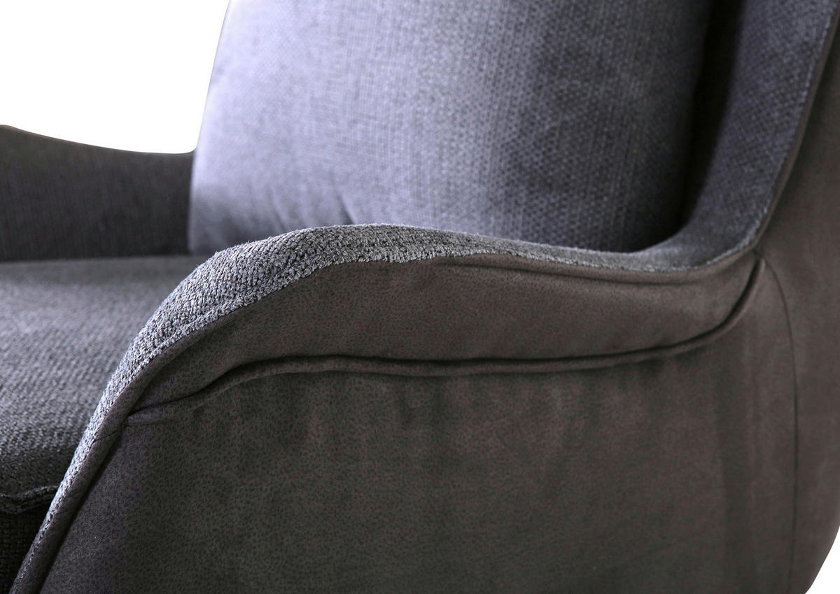 ÖRONLAPPSFÅTÖLJ i flatväv grå, mörkgrå  - mörkgrå/svart, Design, metall/textil (83/106/89cm)