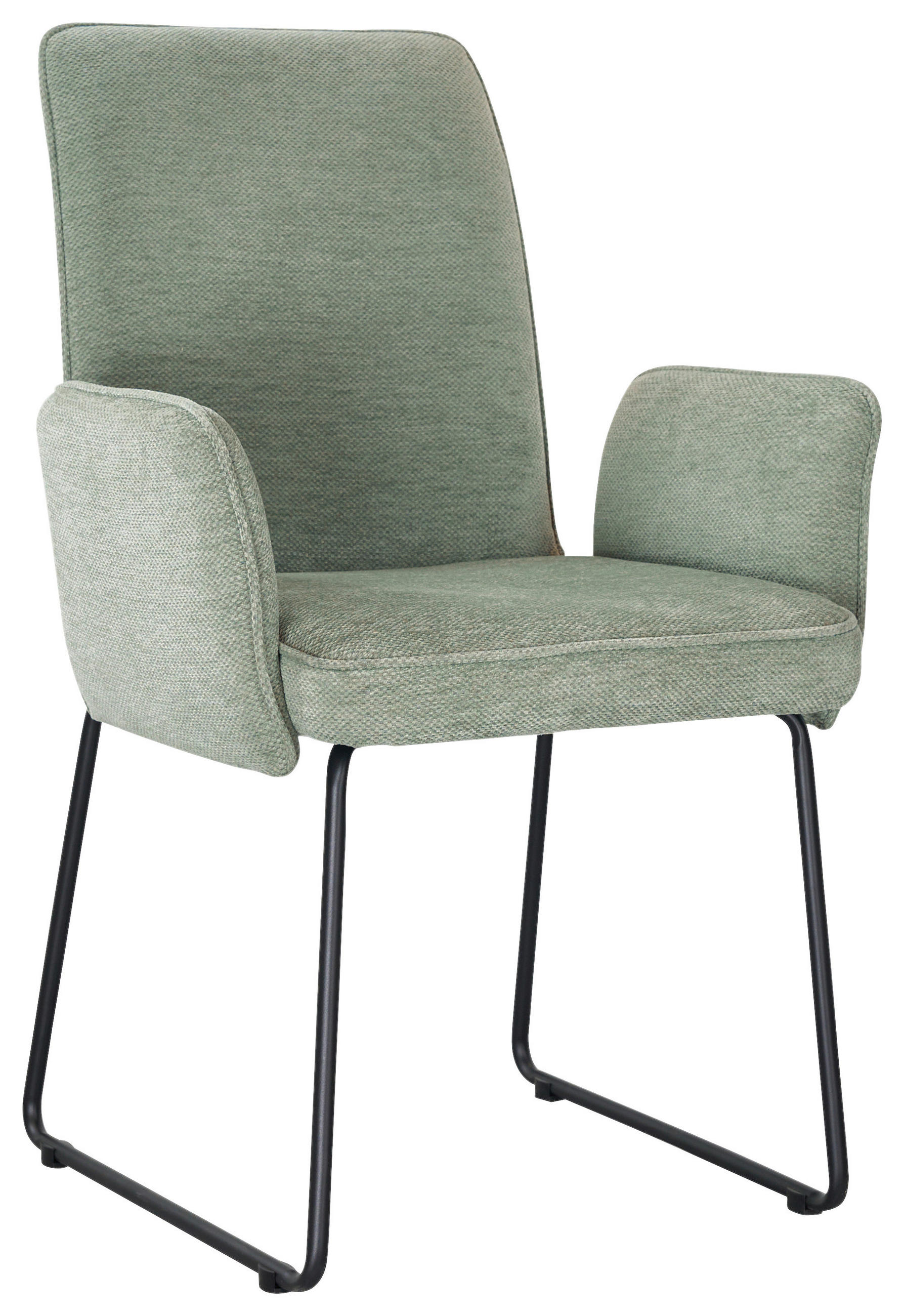 ARMLEHNSTUHL  Stoffauswahl Webstoff  - Schwarz/Hellgrün, Design, Textil/Metall (60/92/66cm) - Stylife