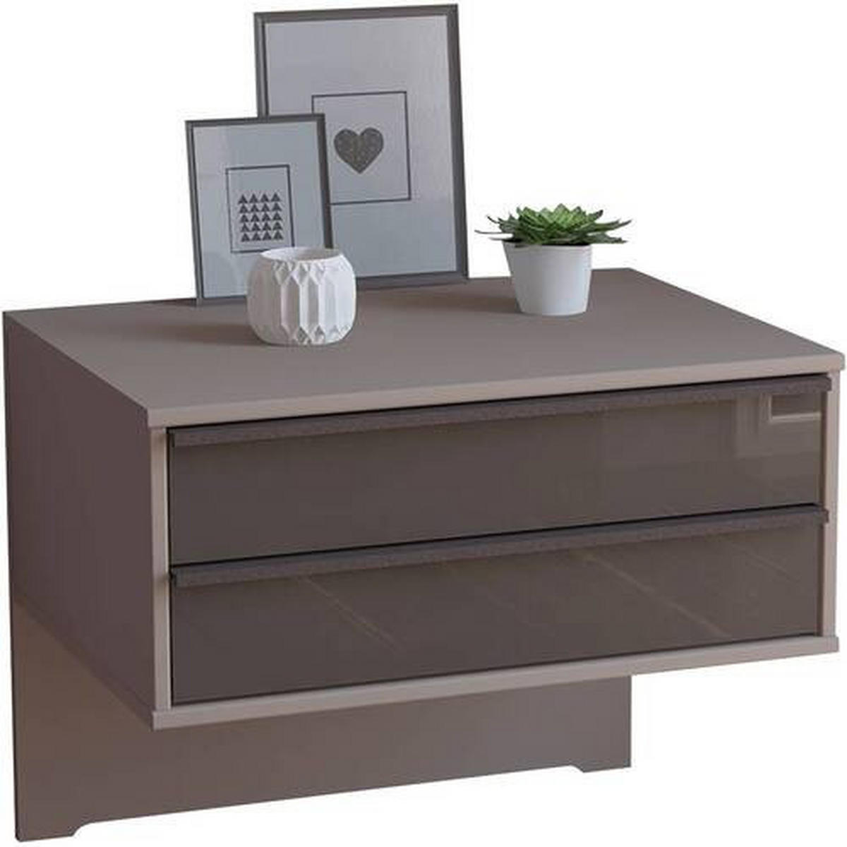 NACHTKÄSTCHEN 60/48/43 cm  in Braun, Grau  - Braun/Grau, Design, Glas/Holzwerkstoff (60/48/43cm) - Dieter Knoll