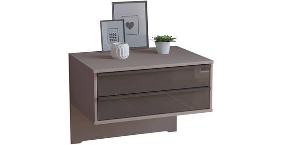 NACHTSCHRANK 60/48/43 cm  - Braun/Grau, Design, Glas/Holzwerkstoff (60/48/43cm) - Dieter Knoll