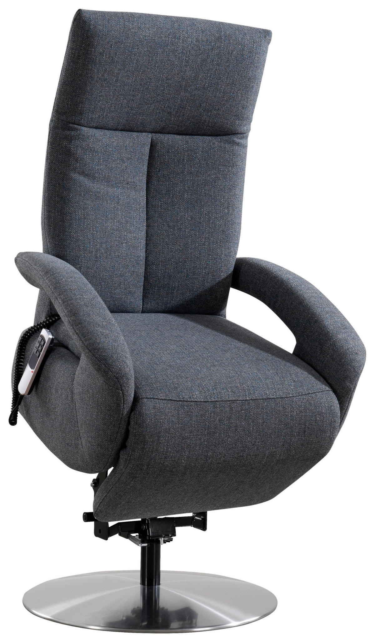 DREHSTUHL  in Flachgewebe Blaugrau  - Chromfarben/Blaugrau, Konventionell, Textil/Metall (74/112/82cm) - Sit & More