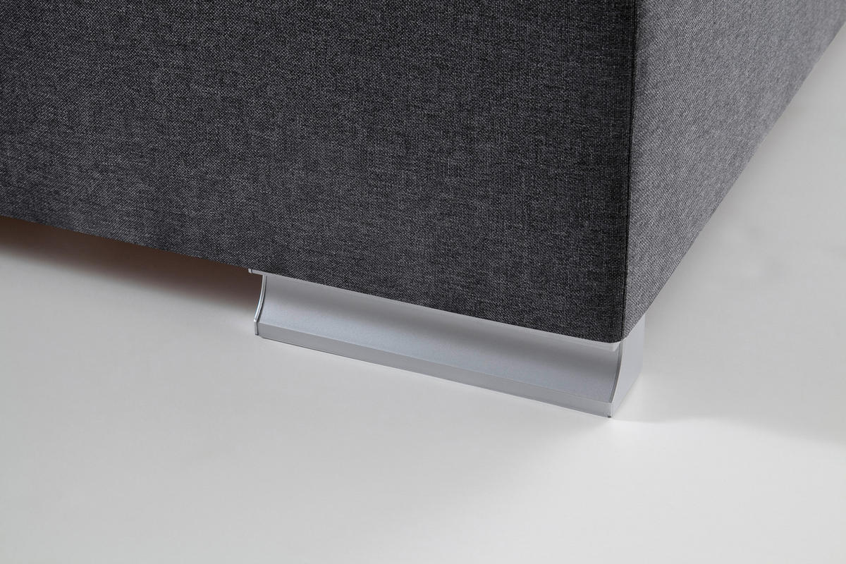 BOXSPRINGBETT 140/200 cm  in Anthrazit  - Anthrazit/Silberfarben, Design, Kunststoff/Textil (140/200cm) - Boxxx