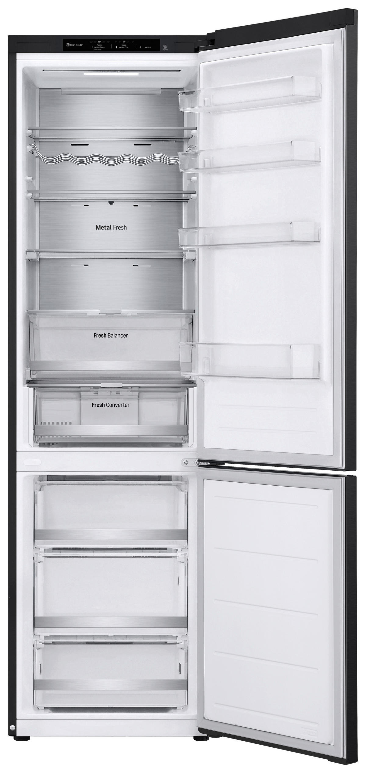 KÜHL-GEFRIER-KOMBINATION GBV7280AEV  - Schwarz, Basics, Glas/Kunststoff (59.5/203/67.5cm) - LG