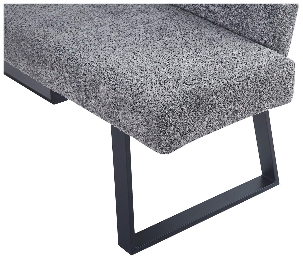 ECKBANK 160/130 cm Leinenoptik Grau   - Schwarz/Grau, KONVENTIONELL, Textil/Metall (160/130cm) - MID.YOU