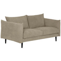 3-SITZER-SOFA Flachgewebe Beige  - Beige/Schwarz, Konventionell, Holz/Textil (212/86/102cm) - MID.YOU