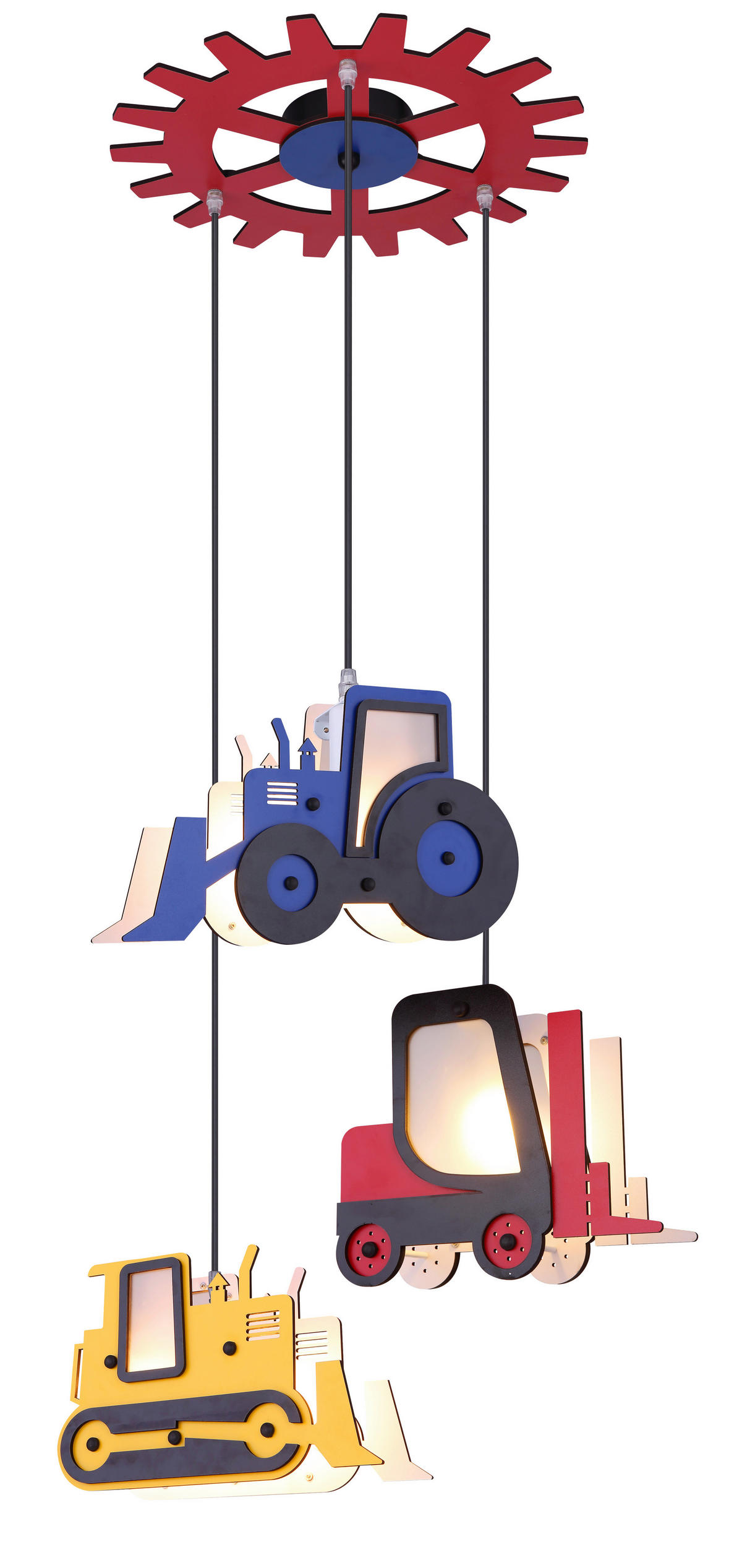 KINDERHÄNGELEUCHTE - Gelb/Rot, Lifestyle, Holz (55/120cm) - Globo