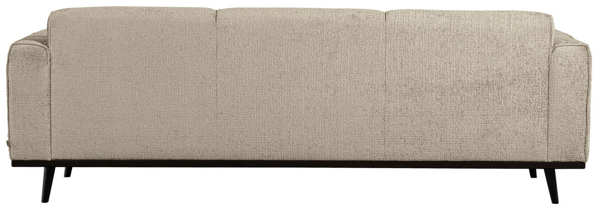 3-SITZER-SOFA Statement Samt Naturfarben  - Schwarz/Naturfarben, Design, Holz/Textil (230/77/93cm) - Livetastic