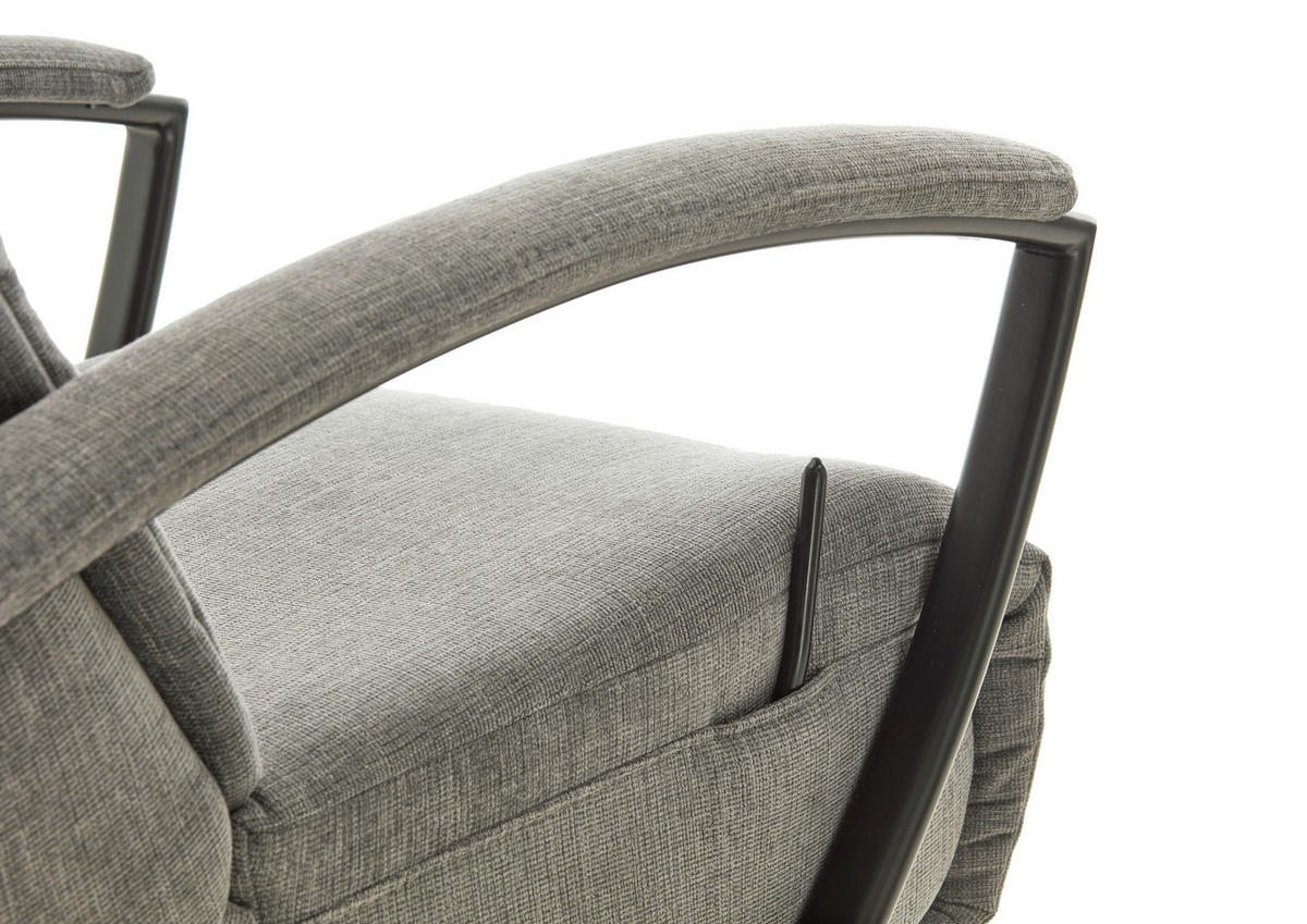 RELAXSESSEL in Textil Grau  - Schwarz/Grau, Design, Textil/Metall (76/110/83cm) - Beldomo Speed