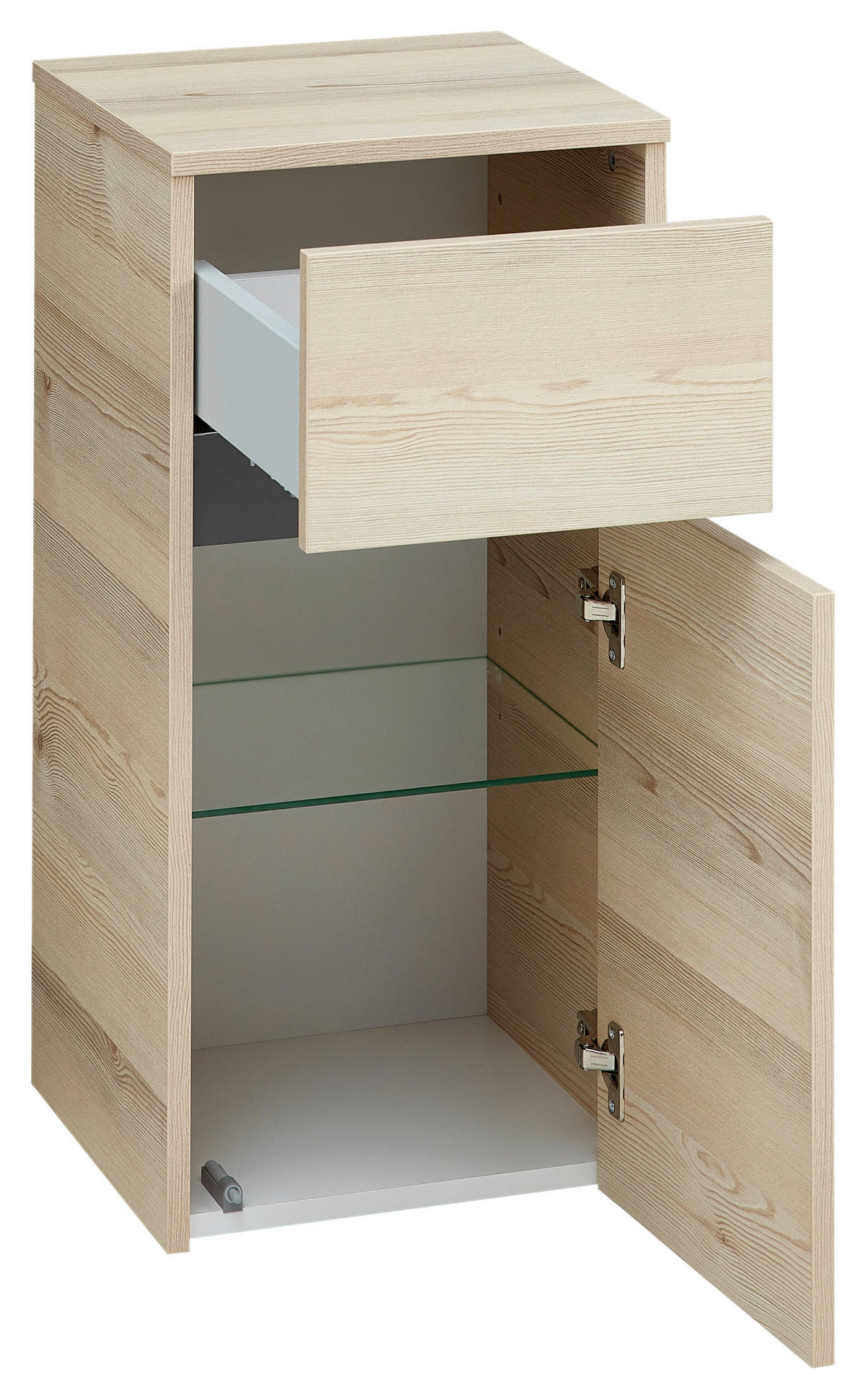 SPODNJA OMARICA 35/71,7/33 cm  - barve pinije/svetlo siva, Konvencionalno, steklo/leseni material (35/71,7/33cm) - Xora