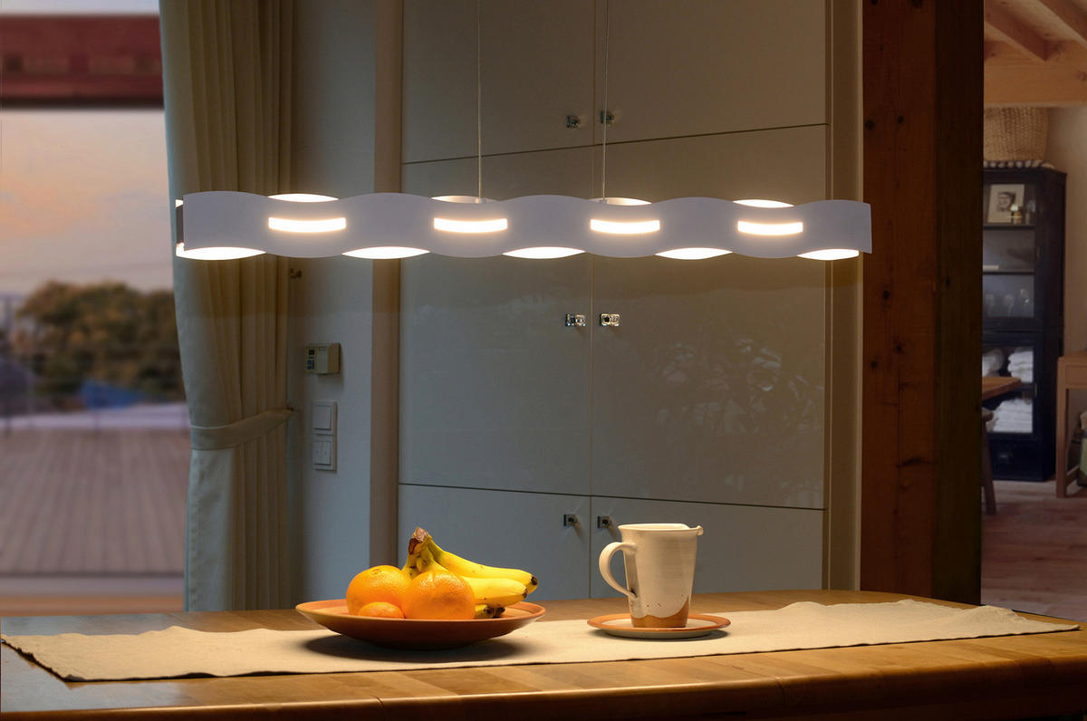 LED-HÄNGELEUCHTE 100/120/7 cm  - Nickelfarben, Design, Metall (100/120/7cm)