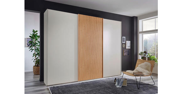SCHWEBETÜRENSCHRANK 300/236/67 cm 3-türig Champagner, Eiche Bianco - Eiche Bianco/Champagner, Design, Holz/Holzwerkstoff (300/236/67cm) - Novel