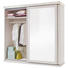 SCHWEBETÜRENSCHRANK 2 -türig Kiefer massiv Weiß - Weiß, Design, Glas/Holz (223/219,5/66,5cm) - Carryhome