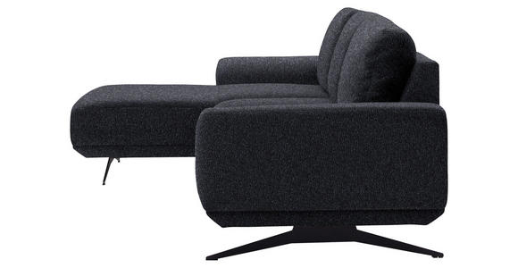 ECKSOFA in Webstoff Dunkelgrau  - Dunkelgrau/Schwarz, Design, Textil/Metall (172/320cm) - Valnatura