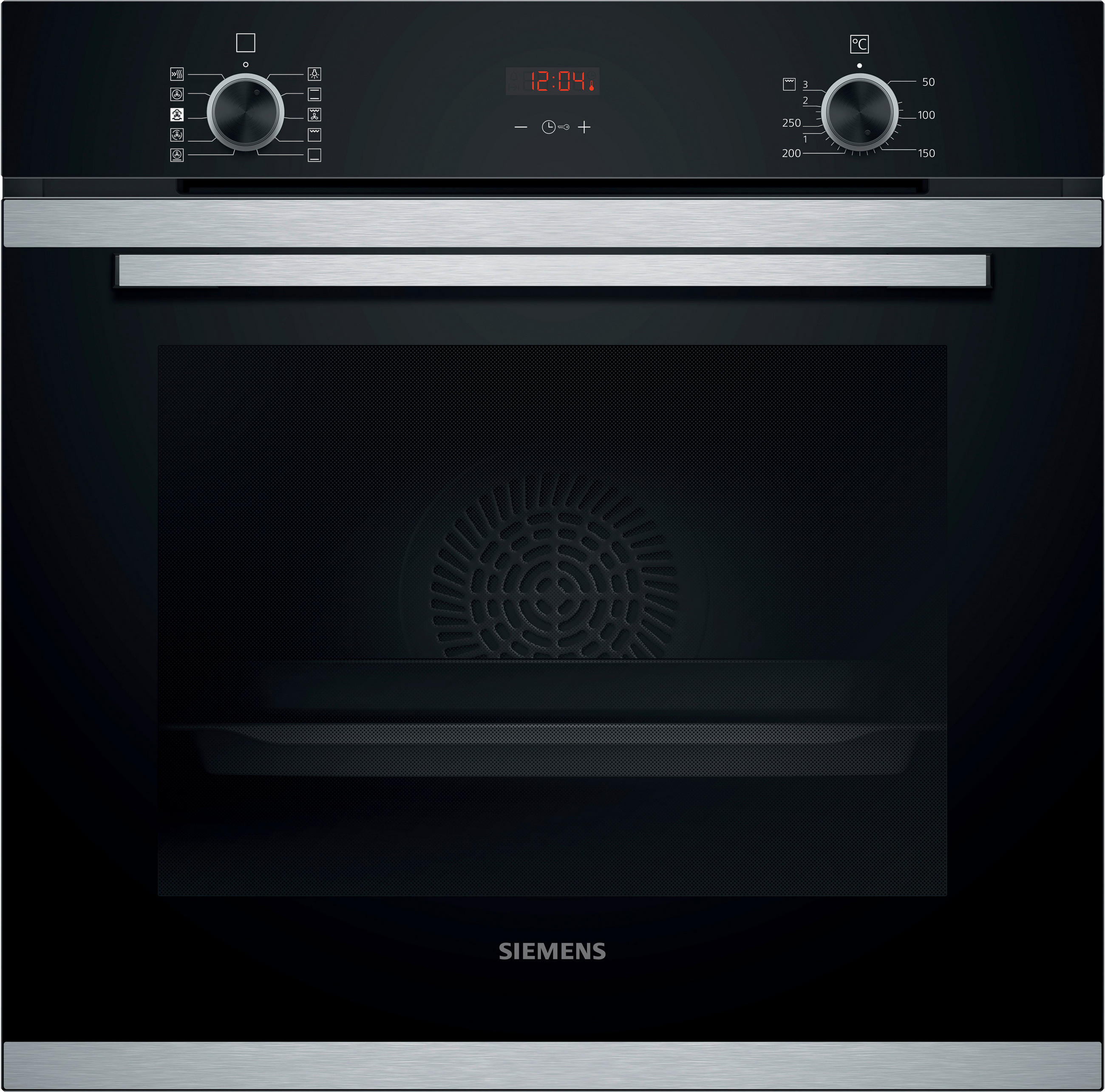 Siemens HR214ABS0 Backofen mit Dampfunterstützung  - Edelstahlfarben/Schwarz, Basics, Glas/Metall (59,4/59,5/54,8cm) - Siemens