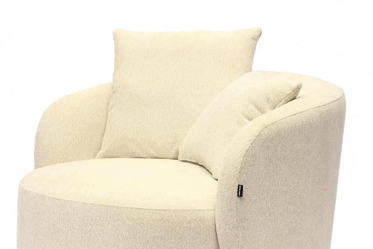SESSEL in Webstoff Naturfarben  - Schwarz/Naturfarben, Design, Textil/Metall (101/82/97cm) - Carryhome