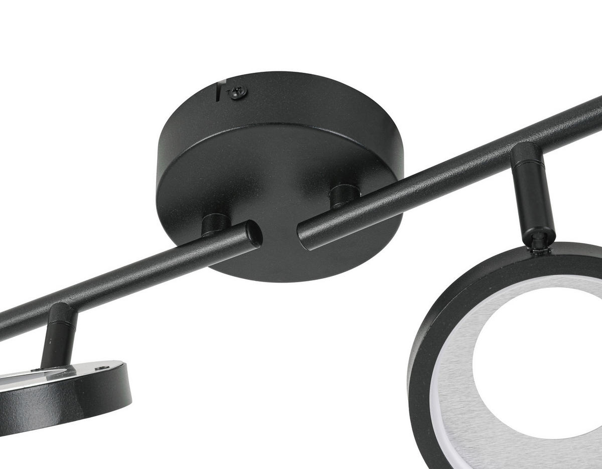 LED-STRAHLER Granada 83/12/19 cm   - Schwarz/Alufarben, Basics, Kunststoff/Metall (83/12/19cm) - Novel