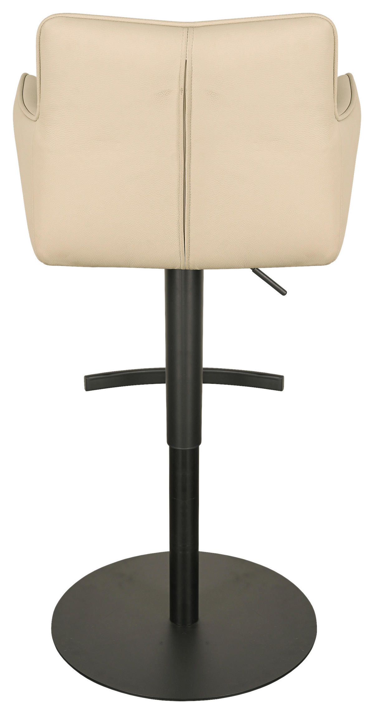 BARHOCKER in Schwarz, Beige  - Beige/Schwarz, MODERN, Leder/Metall (54,5/90/112/51,5cm) - Livetastic