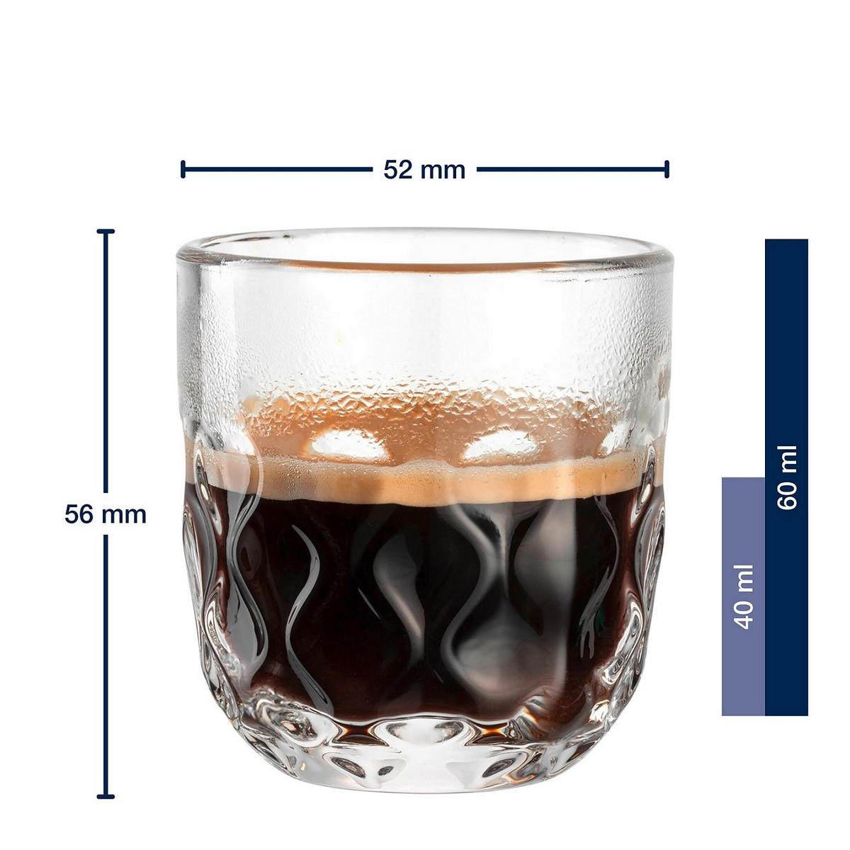 ESPRESSOGLAS GOCCE  - Klar, Design, Glas (5,2/5,6/5,2cm) - Leonardo