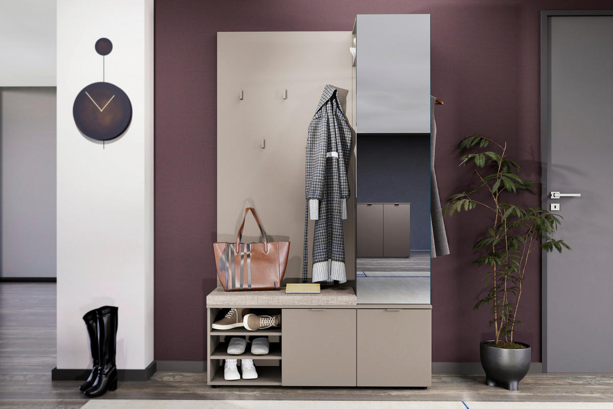 GARDEROBE  in 120/201/38 cm  - Taupe/Kaschmir, Design, Holzwerkstoff (120/201/38cm) - Livetastic
