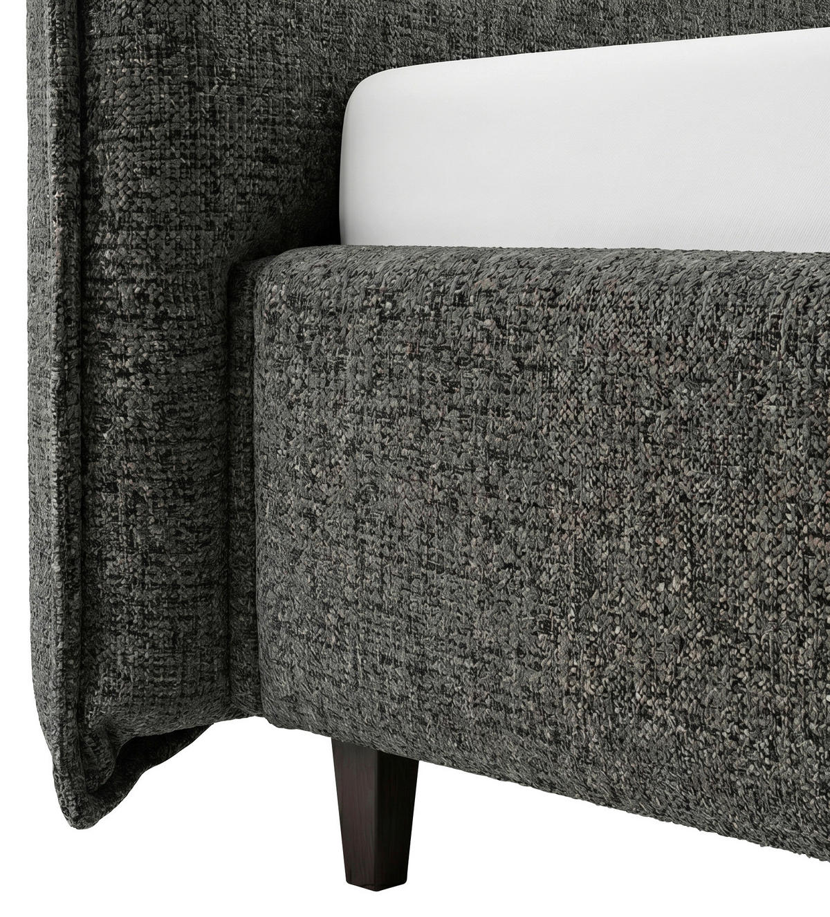 POLSTERBETT gepolstertes Kopfteil, Lattenrost, Bettkasten Graphitfarben 180/200 cm  - Schwarz/Graphitfarben, MODERN, Holz/Textil (180/200cm) - Livetastic