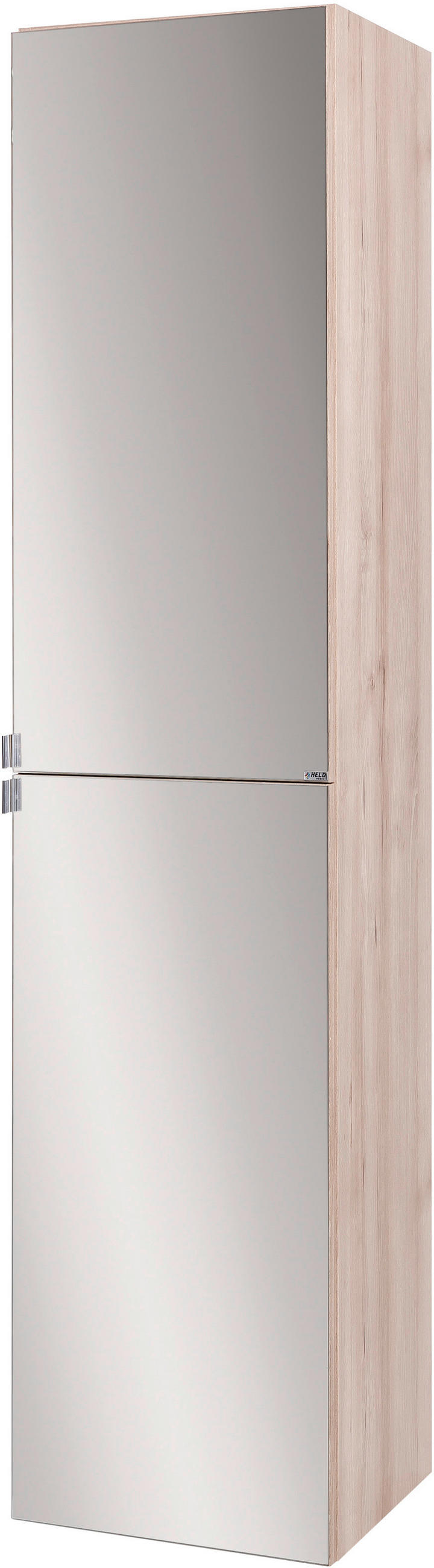 HOCHSCHRANK 40/180/35 cm  - Chromfarben/Buchefarben, KONVENTIONELL, Glas/Holzwerkstoff (40/180/35cm) - Xora