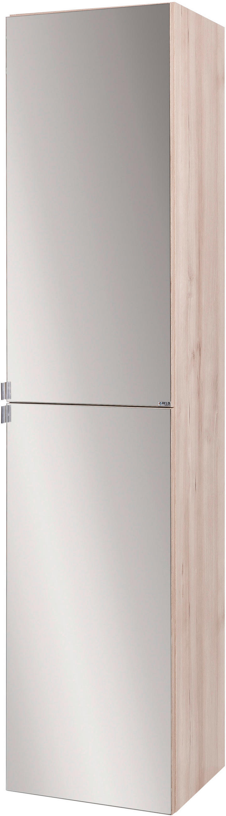 HOCHSCHRANK 40/180/35 cm  - Chromfarben/Buchefarben, KONVENTIONELL, Glas/Holzwerkstoff (40/180/35cm) - Xora