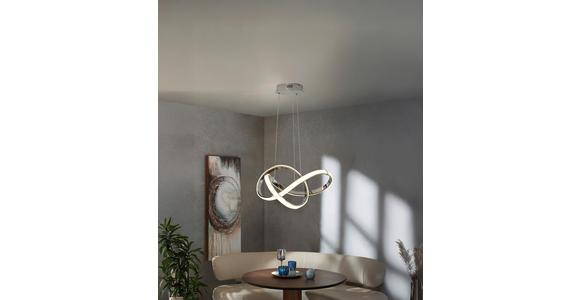 LED-HÄNGELEUCHTE 55/150 cm - Chromfarben, Design, Kunststoff/Metall (55/150cm) - Ambiente
